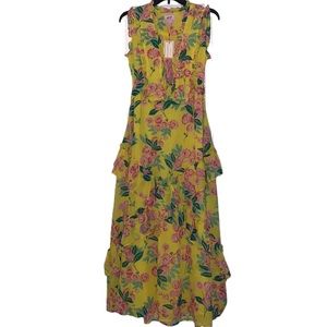 Banjanan Donna Ruffle Floral Maxi Dress Size XS